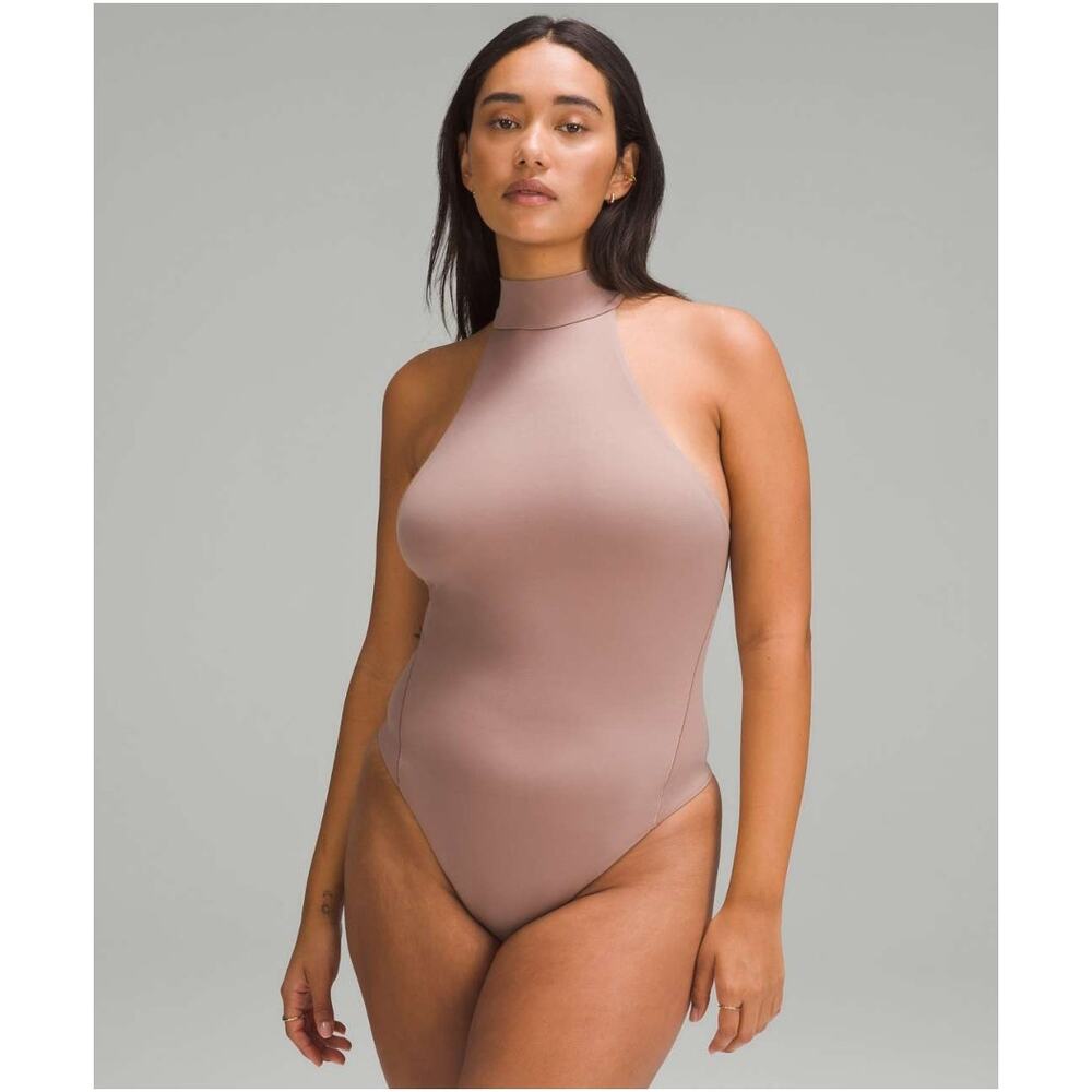 NWT Lululemon Wundermost Ultra-Soft Nulu Mock-Neck Bodysuit Twilight Rose Sz XS
